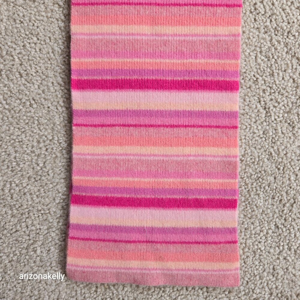 Ralph Lauren Wool Knit Scarf Pink Stripes - Picture 4 of 9